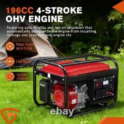 3200W Petrol Generator 6.5HP OHV Engine Portable For Camping RV Home