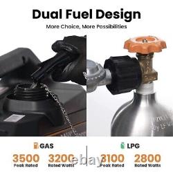 3500W 3.2KVA Portable Petrol Generator Inverter Silent GAS / LPG Dual Fuel Home