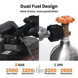 3500W Portable Petrol Generator Inverter Silent GAS / LPG Dual Fuel Home Camping