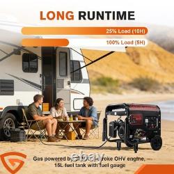 5000W Portable Petrol Generator 4-Stroke for Camping, RV Travel, Home, Jobsites