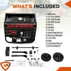 5000w Portable Petrol Generator With Wheels Handrail Electric Start 274cc 7hp