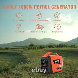 AIVOLT 1800W Petrol Inverter Generator 4 Stroke 80cc Engine Portable Silent for