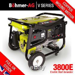 Böhmer-AG Electric Key Start Generator 3.8 KVA 3000w Portable Petrol 4 Stoke