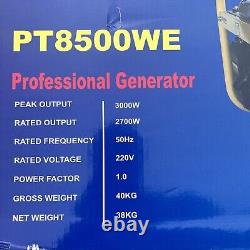 Brand New in BoxPROFESSIONAL 2.8 kVA Portable Petrol Generator gasoline PT8500WE