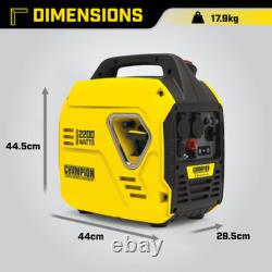 Champion 2200W Petrol Portable Inverter Generator, Mighty Atom, Suitcase Camping