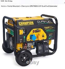 Champion 7Kw Dual Fuel Electric Start Generator Brand New Unstarted