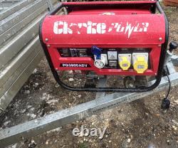 Clarke PG3800ADV Portable Petrol Generator Red Industrial Power Equipment