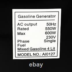 DKIEI 4L Tank Power 2.0HP Gasoline Petrol Generator 2Stroke Engine Camping Cabin