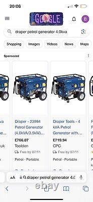 Draper 23984 4.0kVA/3.5kW Petrol Generator