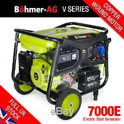 Electric Petrol Generator 9.5KW /11.5kVA Key Start Portable Power 7000K Bohmer