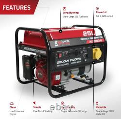 Excel Power 2.2kw 196cc Open Framed Petrol Generator With 2 Year Warranty