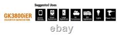 GENKINS 3800 Watt Portable Inverter Generator Remote + Electric starter