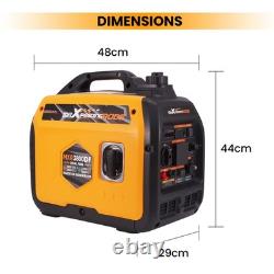 Generator Petrol Inverter 3500W Portable 22kg For RV SUV Camping Home Backup