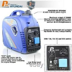 Generator Petrol Inverter Portable Suitcase Silent 2200W 2.2kw 2.8kVa HYUNDAI