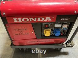 HONDA GENERATOR unleaded 110v & 240v Sockets G X 270 Engine 6.5KVA little Used