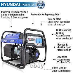 HYUNDAI Petrol Generator 2200W Recoil Start 2.2kW 2.8kVA Portable low noise