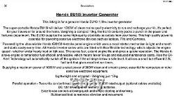 Honda EU 10i Generator. Silent Suitcase Inverter. Slightly Used