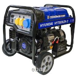 Hyundai 5.5kWith6.8kVa Recoil/Electric Start Petrol Generator HY7000LEK-2 GRADED
