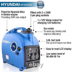 Hyundai HY2000SI Generator Petrol Inverter Portable Quiet 2kw
