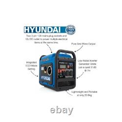 Hyundai HY2250SI 2.2kw 4 Stroke Petrol Inverter Generator Quiet Running