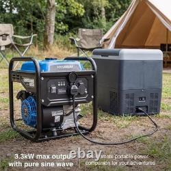 Hyundai Inverter Generator 3300W 3.3kW Open-Frame Petrol Recoil Portable H3750i