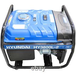 Hyundai Petrol Open Generator Recoil Start 3.2kW Max Overload Protection Blue -H