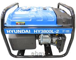 Hyundai Petrol Open Generator Recoil Start 3.2kW Max Overload Protection Blue -H