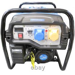 Hyundai Petrol Open Generator Recoil Start 3.2kW Max Overload Protection Blue -H