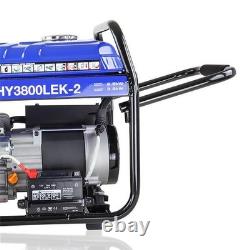 Hyundai Petrol Site Open Generator Electric, Recoil Start 3.2kW / 4kVA Wheels