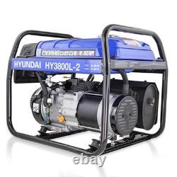 Hyundai Petrol Site Open Generator with Recoil Start 3.2kW / 4kVA HY3800L-2