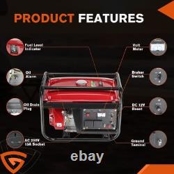 Inverter Generator Petrol 3200W 6.5HP Silent For Camping Storm Flood Home Power