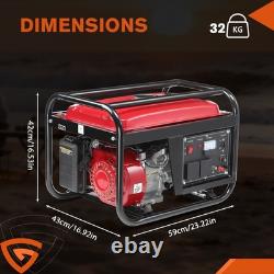 Inverter Generator Petrol 3200W 6.5HP Silent For Camping Storm Flood Home Power