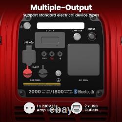 Inverter Generator Petrol Portable 2000W Suitcase for Camping 15kg App control