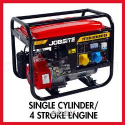 Jobsite Petrol Generator 115V/230V 4 Stroke 6.5HP Air Cooled Engine Portable