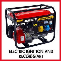 Jobsite Petrol Generator 115V/230V 4 Stroke 6.5HP Air Cooled Engine Portable