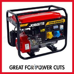 Jobsite Petrol Generator 115V/230V 4 Stroke 6.5HP Air Cooled Engine Portable