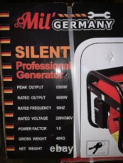 MU Germany Silent Petrol Powered Electric Generator 6500w Max Output 220v/380v