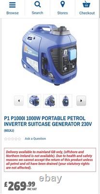 P1 1000With1kW Petrol Inverter Suitcase Generator, Lightweight & Quiet Running DC