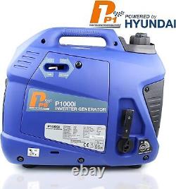 P1 p1000i petrol generator portable power 1000w powered hyundai ultra quiet 4