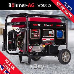 Petrol Electric Generator 9.5KVA 8000W Key Start Portable Power 13HP Bohmer