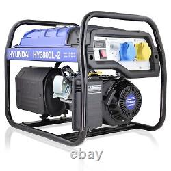Petrol Generator 3.2kW / 4kVA Recoil Start Open Frame Site Hyundai