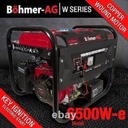 Petrol Generator 8HP 4 Stroke Engine Outdoor Portable Böhmer-AG 6500W-e UK