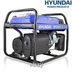 Petrol Generator Electric Start 2.2kW 2200W 2kVA Catering Portable Site HYUNDAI