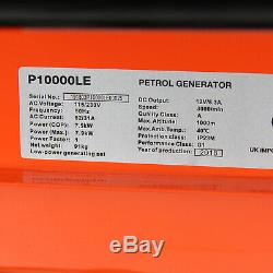 Petrol Generator Electric Start Portable Site Power 7.9kW 7900W 9.8kVA 230/115V