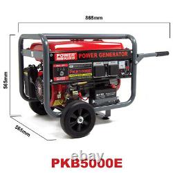 Petrol Generator PowerKing Portable PKB5000ES 3200w 4KVA with Wheels & Oil