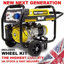 Petrol Generator Wolf Portable 3000w 3.75KVA 7HP Camping Power with Wheels