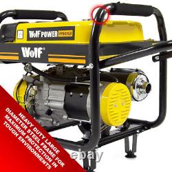 Petrol Generator Wolf Portable 3000w 3.75KVA 7HP Camping Power with Wheels