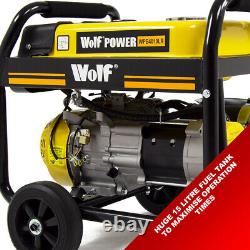 Petrol Generator Wolf Portable 3000w 3.75KVA 7HP Camping Power with Wheels