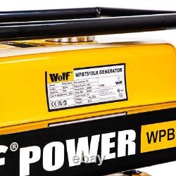 Petrol Generator Wolf Portable WPB7510LR 5500w 6.9KVA Electric Camping Power