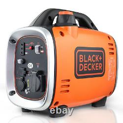 Petrol Inverter Generator Portable Silent Suitcase 900w 1.1kVa Black & Decker